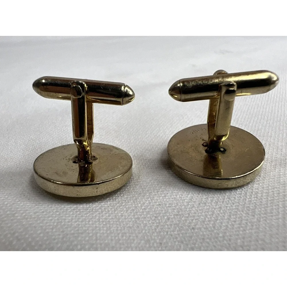Swank Vintage Gold Tone Cross Stitch Cufflinks Mens Mad Men Formal Classic